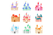 Cartoon castle vector fairytale
