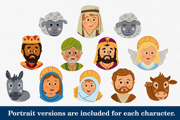Christmas Nativity Characters Set in Illustrations - product preview 2