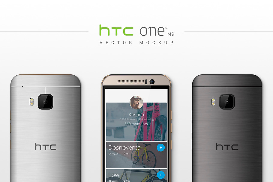 HTC One M9 Vector MockUp
