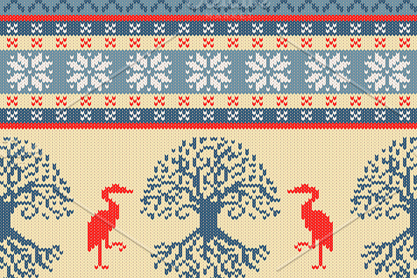 Knitt Celtic Tree of Life and Crane