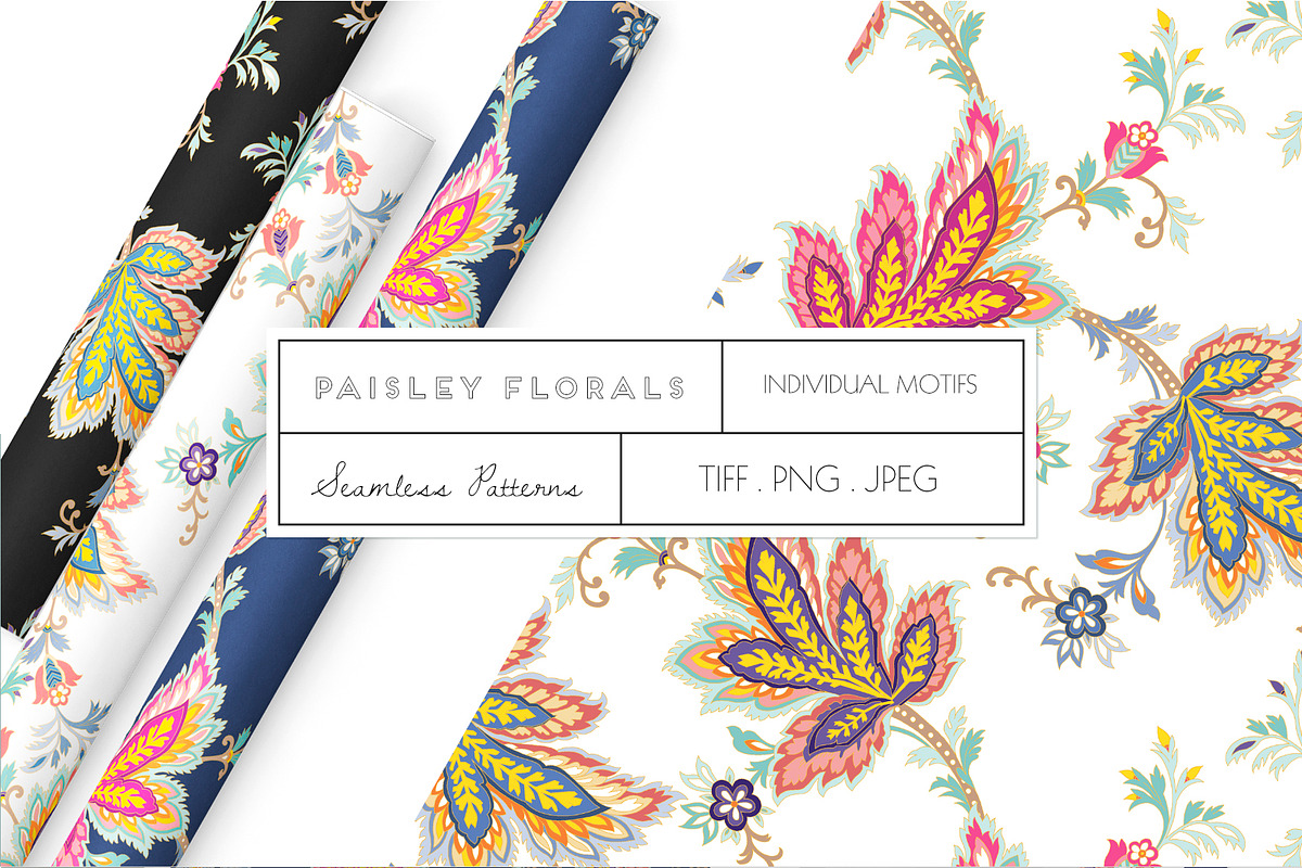 Seamless Paisley Floral Prints! in Patterns - product preview 8