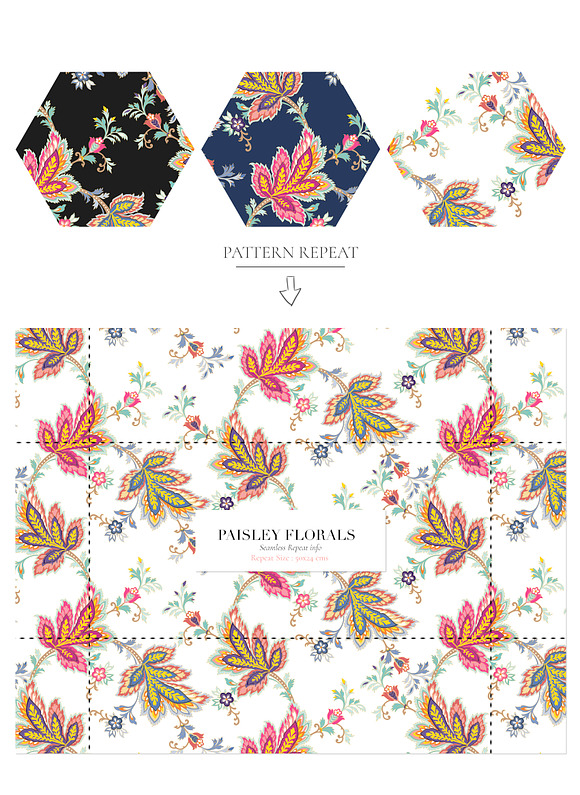 Seamless Paisley Floral Prints! in Patterns - product preview 6