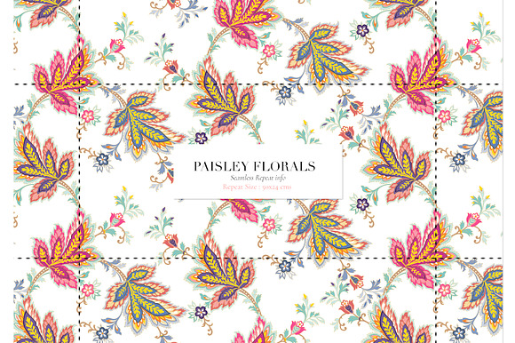 Seamless Paisley Floral Prints! in Patterns - product preview 7