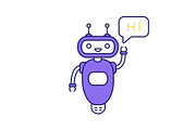 Chatbot saying hi color icon
