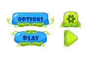 Cute green and blue glossy buttons