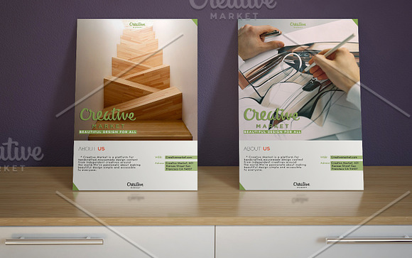 Realistic Flyer Mock Up in Print Mockups - product preview 1