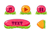 Cute colorful glossy jelly buttons