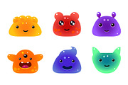 Cute funny colorful jelly animals