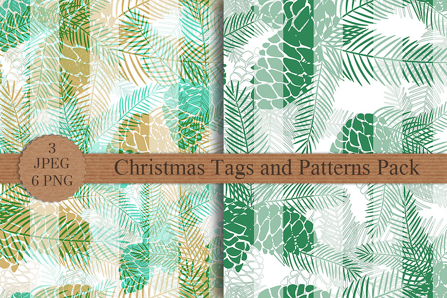 Christmas Tags and Seamless Patterns in Patterns - product preview 8
