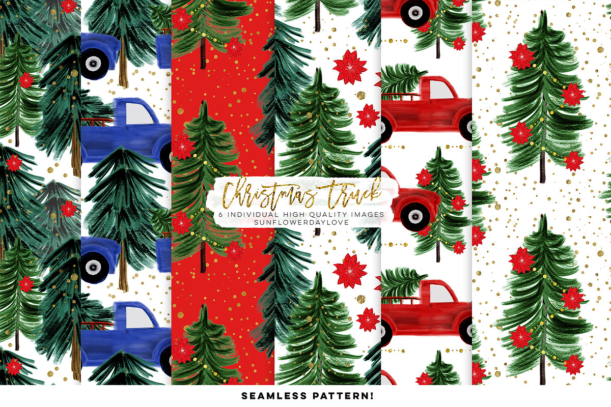 Watercolor Christmas Digital Paper,  in Illustrations - product preview 8