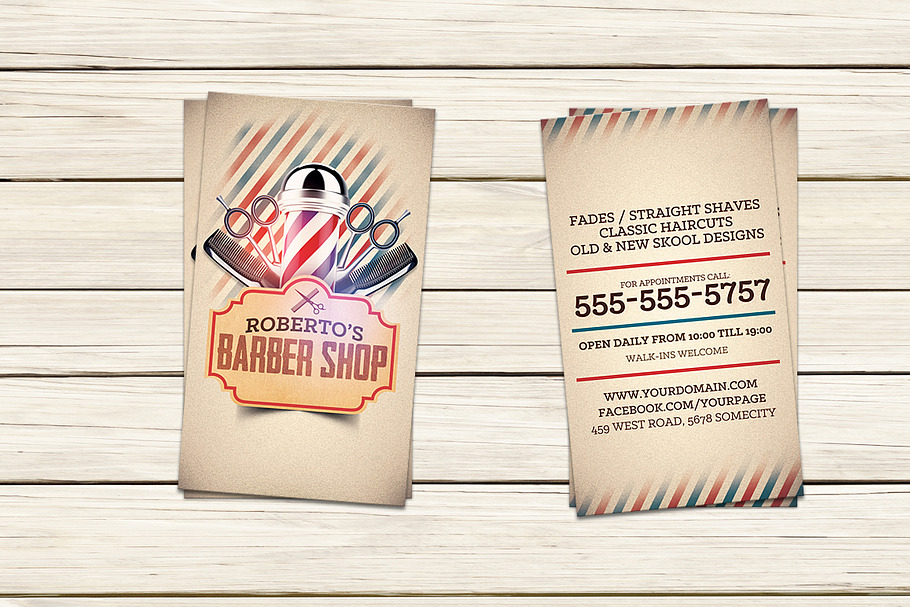 Barber Shop Business Card Template in Business Card Templates - product preview 8