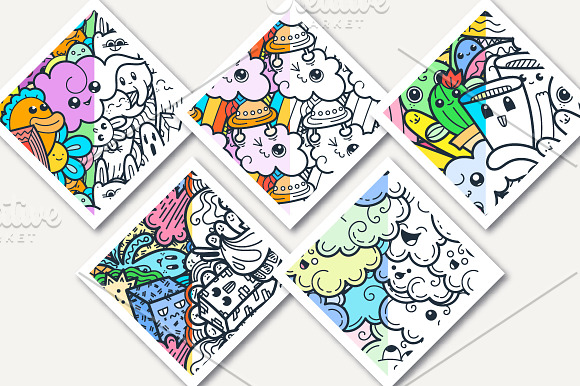 Crazy doodle patterns and colorings in Patterns - product preview 1