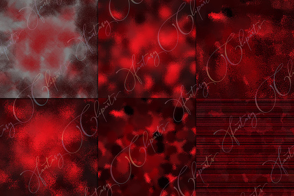 Red Grunge Digital Paper in Textures - product preview 2