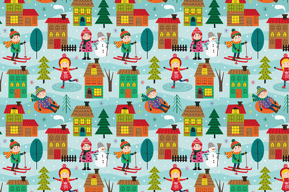 winter time with kids in Illustrations - product preview 4