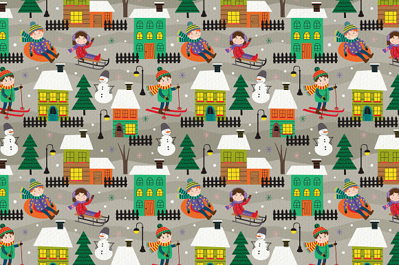 winter time with kids in Illustrations - product preview 5