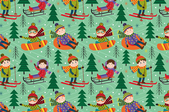 winter time with kids in Illustrations - product preview 7