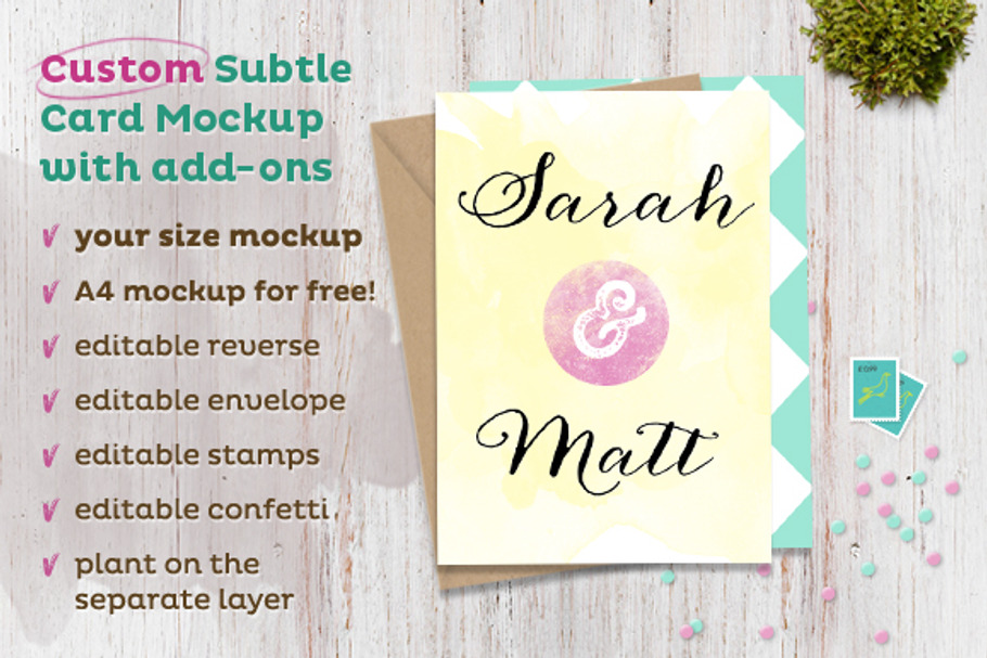 Custom Subtle Card Mockup w/ Add-ons in Print Mockups - product preview 8