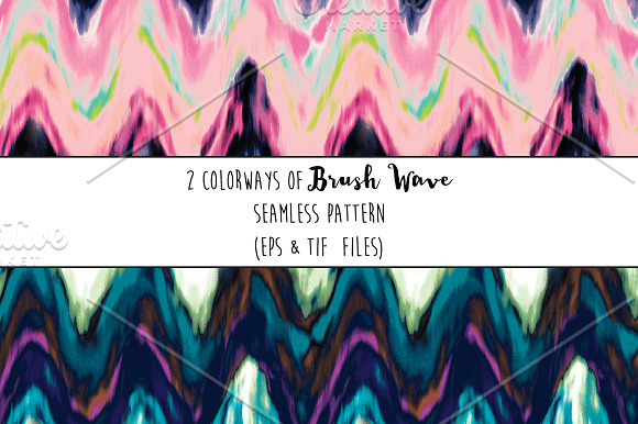 Seamless Brush Wave Pattern in Patterns - product preview 2