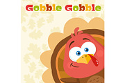Happy Turkey Bird Cartoon Character 