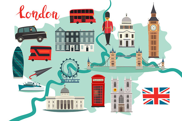 London map and London set art