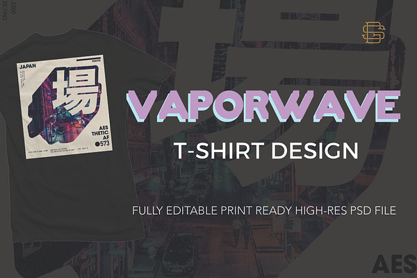 Vaporwave T-shirt Design Template