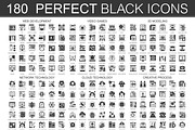 180 Black complex icons