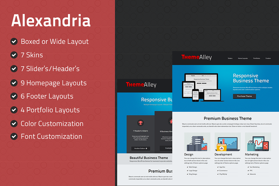 Alexandria in WordPress Business Themes - product preview 8