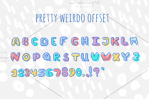 PRETTY WEIRDO pixel display font  in Pretty Fonts - product preview 1
