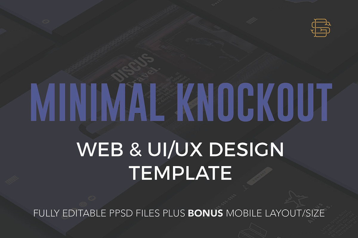 Minimal Knockout PSD Website in UI Kits and Libraries - product preview 8