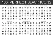 180 black classic icons