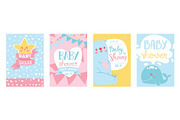 Baby shower cards vector