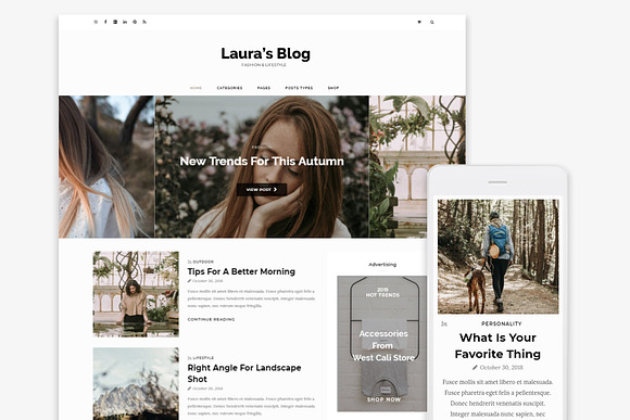Laura Wordpress Blog Theme in WordPress Blog Themes - product preview 1