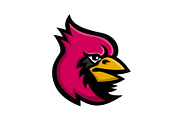 Cardinal Bird Head Mascot