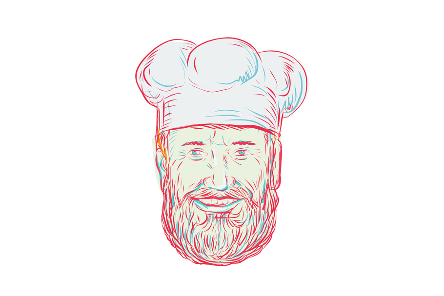 Hipster Baker Cook Chef Head