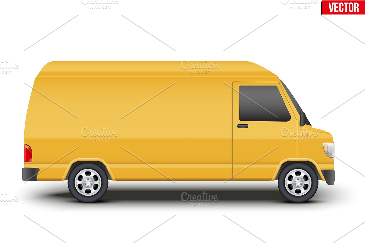 classic service yellow minibus in Objects - product preview 8