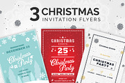 3 Christmas Invitation Flyers PSD