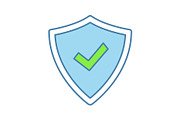 Security approved color icon