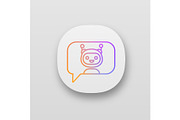 Chatbot in speech bubble app icon