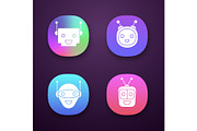 Chatbots app icons set