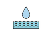 Water energy color icon