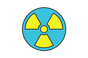Nuclear energy color icon