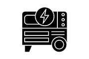 Portable power generator glyph icon