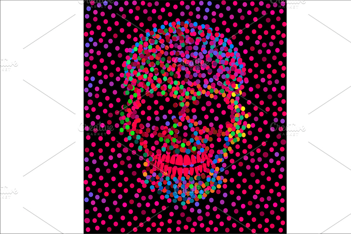 Galaxy skull with dots, artistic bac in Graphics - product preview 8