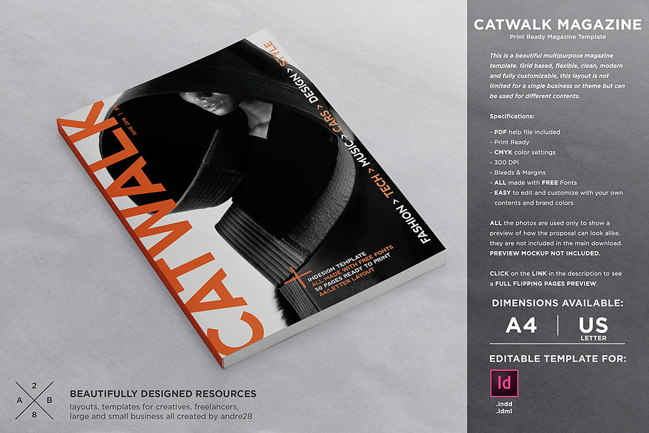 Catwalk Magazine Template in Magazine Templates - product preview 8
