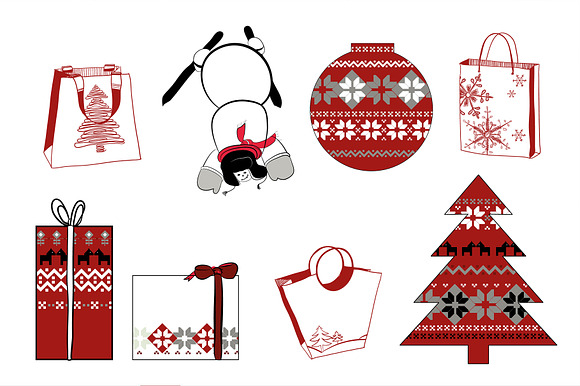 Scandinavian Christmas set (vector) in Objects - product preview 3