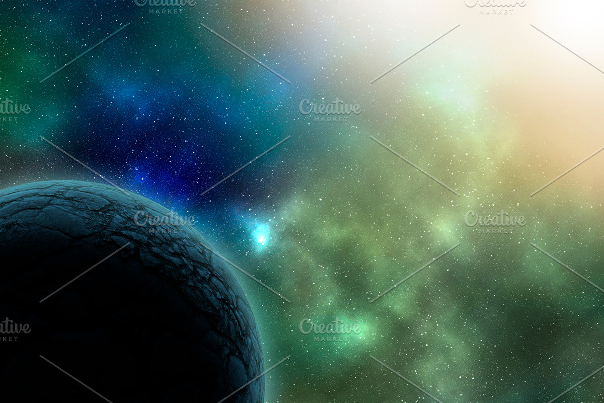 Abstract space background planet in Illustrations - product preview 8