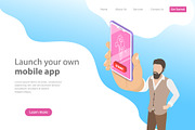 Landing page for mobile app launch