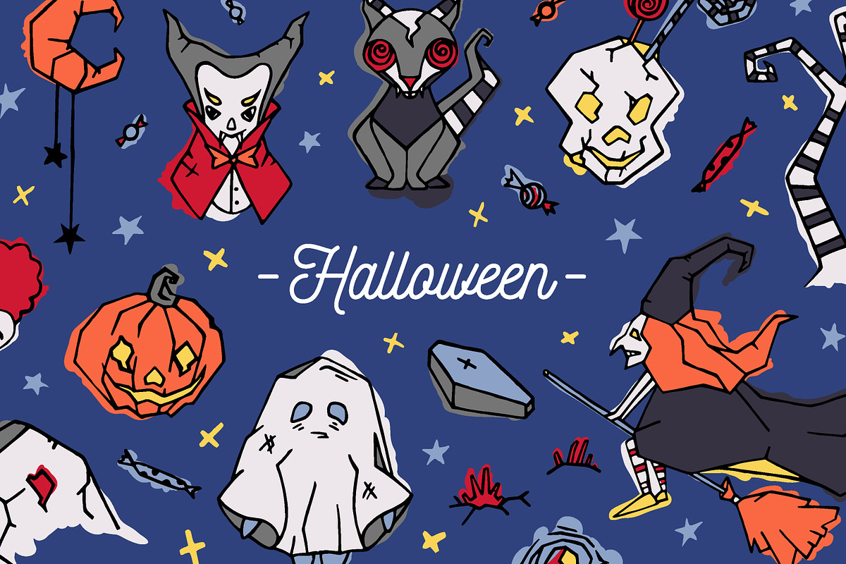 Halloween bundle and seamless in Illustrations - product preview 8