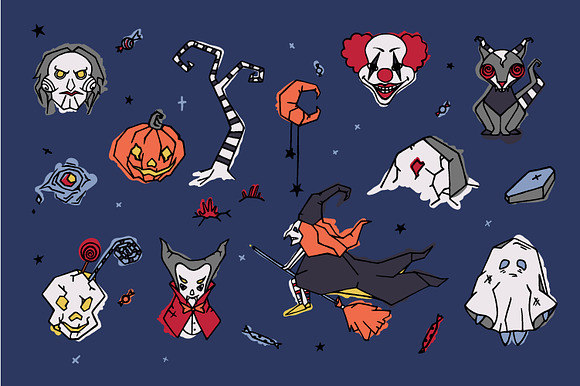 Halloween bundle and seamless in Illustrations - product preview 1