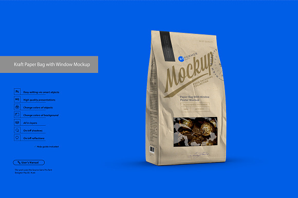 Kraft Paper Bag with Window Mockup in Product Mockups - product preview 2